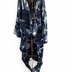 Dallas Cowboys Fleece Blanket Sweater Snuggie Blue LoungeWear Plush NFL One Size